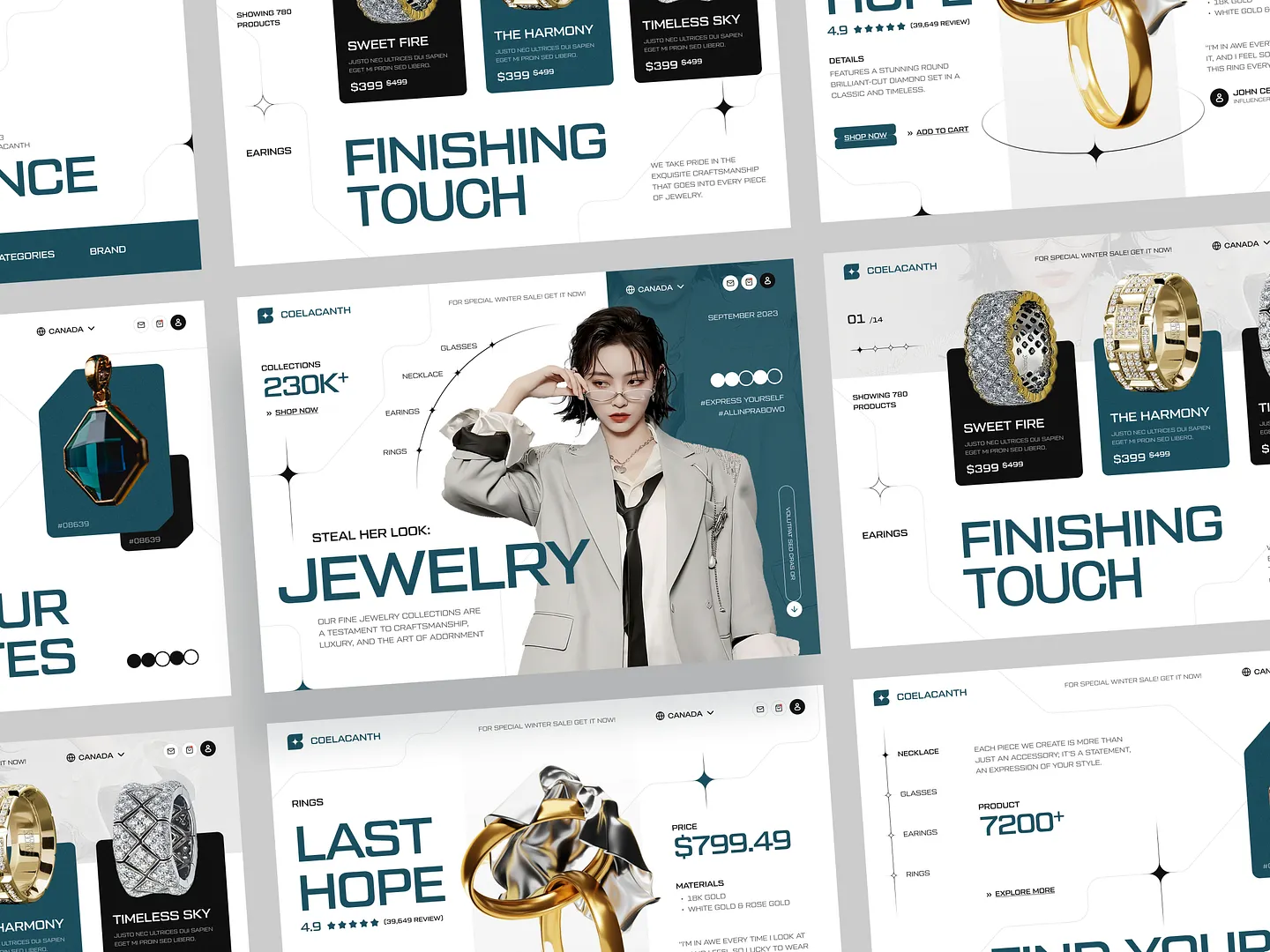 Stylish E-commerce Website Design for Jewelry Collections