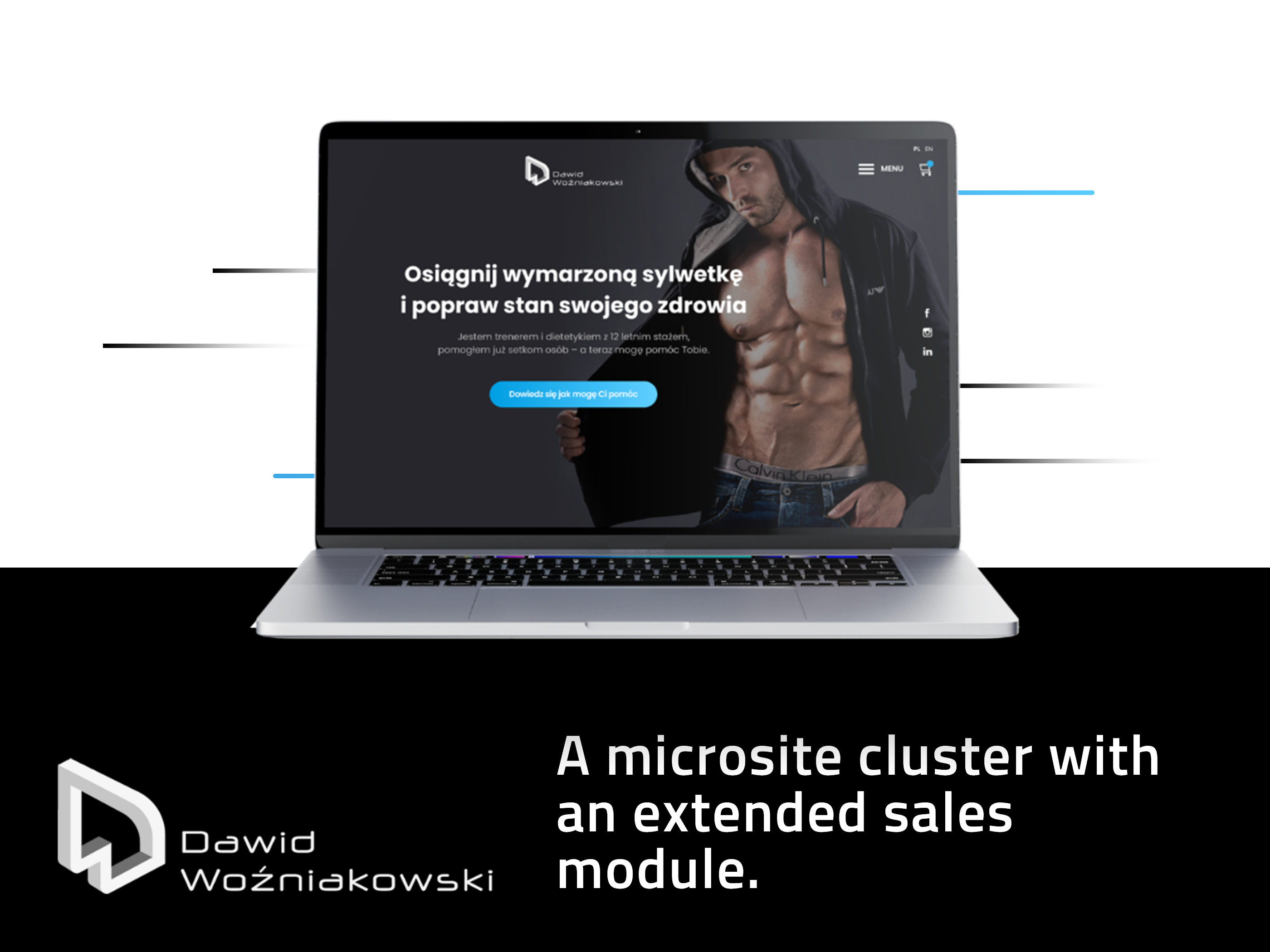 Dawid Woźniakowski - Microsite cluster backend coding design diet fitness fitness app frontend graphic design gym icons intersynergy mockup sales set of icons software house ui ux website workout