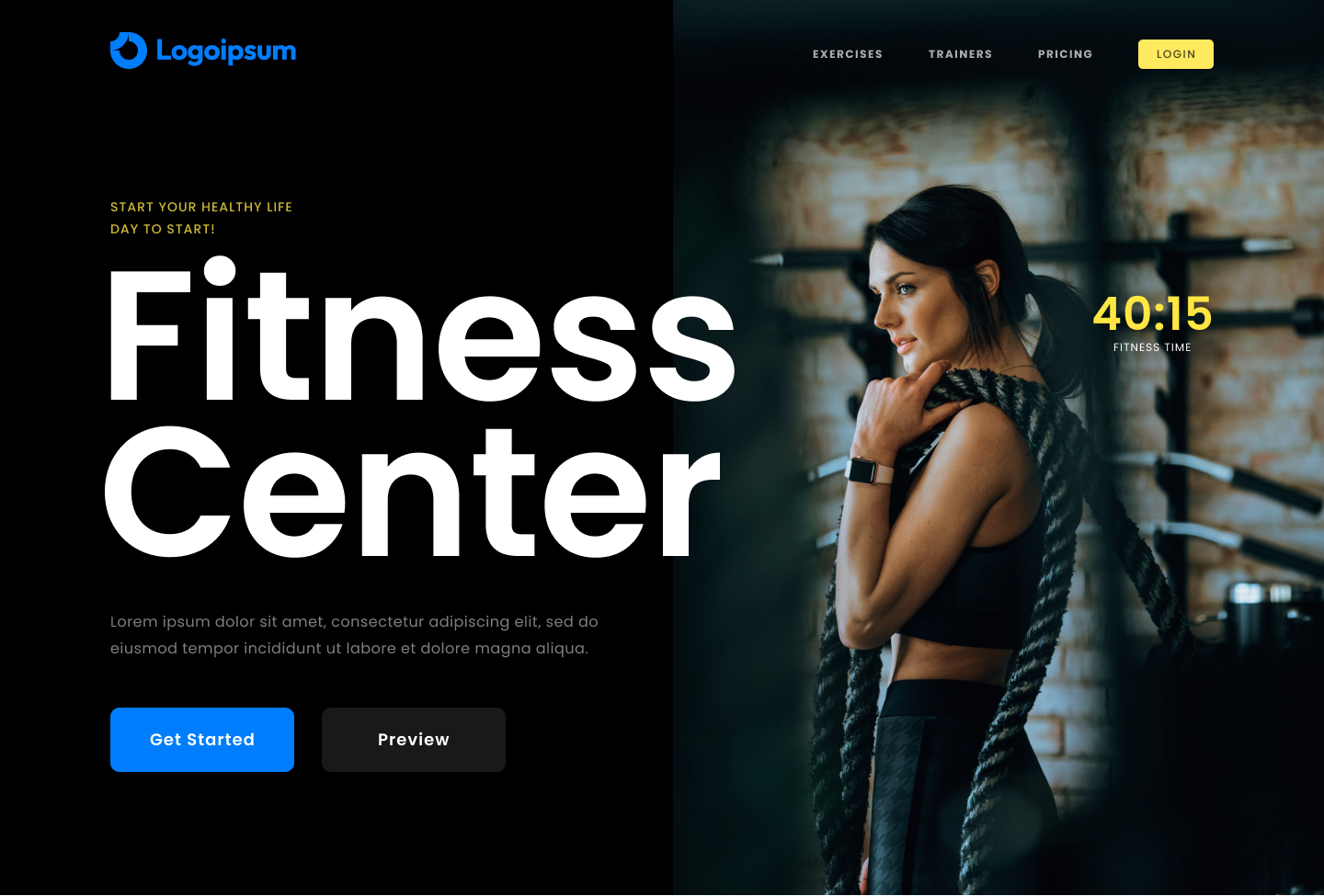 Fitness Center hero section UI UX design by Pasindu Madhushanka on Dribbble
