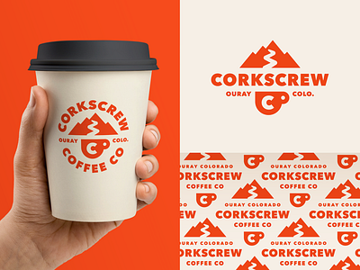 Corkscrew Coffee Co. branding coffee colorado logo mountains