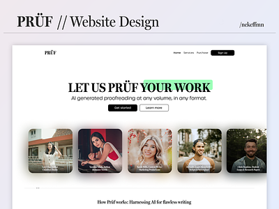 PRUF - Web Design Concept ai design digital design figma full graphic design graphics illustration light minimal mockup simple ui uiux ux web design webpage website white