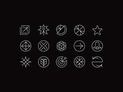 Icons branding design iconography icons identity line work negative space