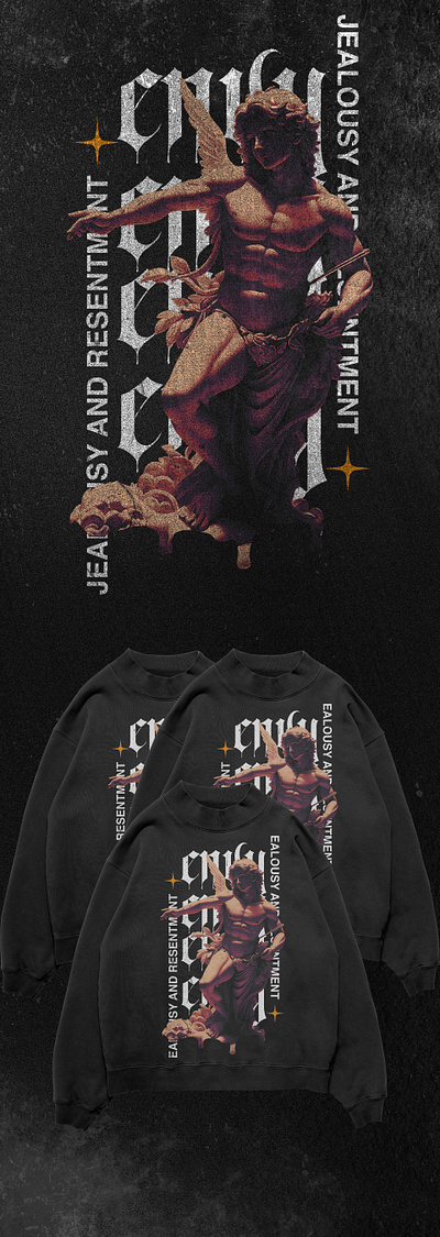 The Seven Deadly Sins (STREETWEAR EDITION) - ENVY apparel brutalism crewneck freedom graphic design se7en seven streetwear