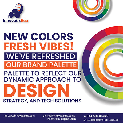 New Colors Fresh Vibes branding graphic design illustration innovatix logo logodesign minimalist logo postdesign socialmedia stationery ui vector