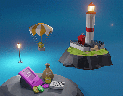 Exenia Light house 3D illustration using Blender 3d animation