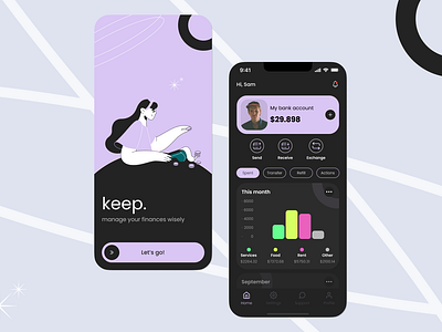 Keep - Mobile App app banking cash design mobile ui