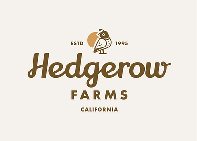 Hedgerow Farms Concept branding california farm illustration lettering logo quail