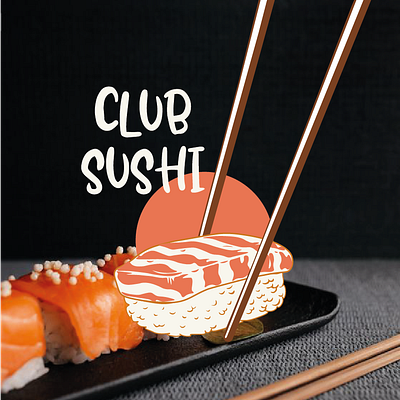 Club Sushi branding graphic design logo packaging