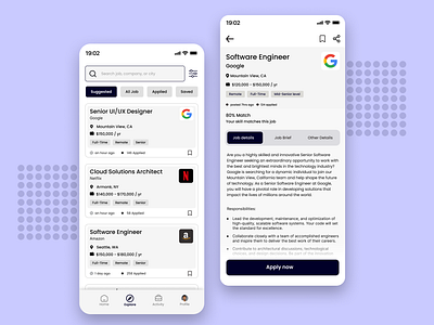 JobSage - Job Finder App app appdesign clean job jobhunt jobportal jobsearch jobseek minimal ui