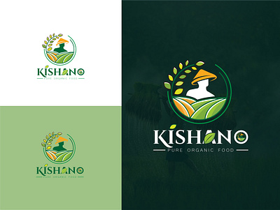 Kishano Agriculture and Farmer Logo Desig agriculture logo branding farmer logo farming logo graphic design logo minimalistlogo modernlogo natural logo
