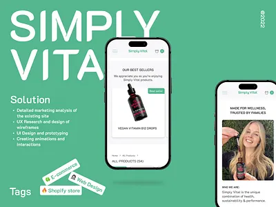 Shopify store | Simply Vital | E-commerce design e commerce figma online store shopify shopify store ui ui design ux ux design uxui design web design