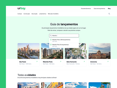 urbay brazil card cards e commerce ecommerce grid input interface interface design landing page overlap ribeirão preto search são paulo