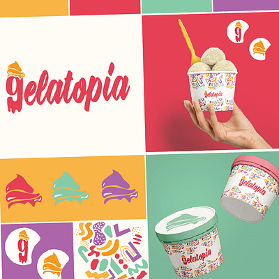 Gelatopia branding design graphic design illustration logo packaging