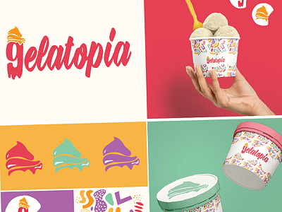 Gelatopia branding design graphic design illustration logo packaging