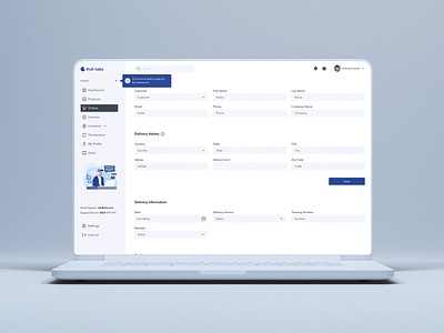 Pulltabs - Dashboard Web Design dashboard delivery ecommerce figma ui ux webdesign