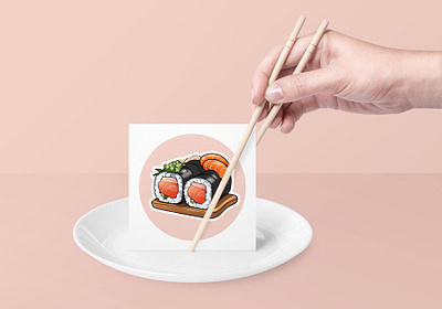 Custom Stickers | Food Sushi branding design graphic design illustration logo sticker stickerpack sushi vector