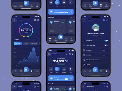 Crypto Wallet App Ui v8 app app design banking binance crypto crypto wallet cryptocurrency digital banking ethereum exploration finance fintech minimal design mobile app mobile app design mobile banking ui ui ux design ux visual interface