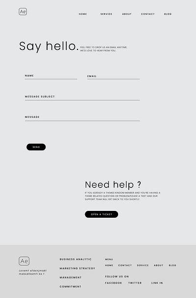 Contact Page contactpage ui ux webdesign