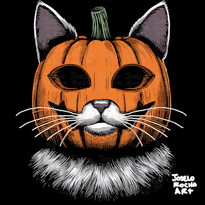 Halloween Cat Shirt: Pumpkin Head joselorochaart