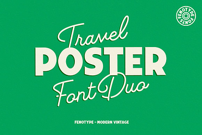 Travel Poster Font Duo advertising art brand business display fonts fonts neon retro vernacular vintage