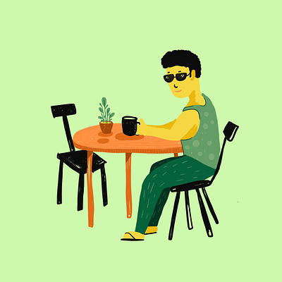 Morning coffee illu illustration minimal ui uxdesign