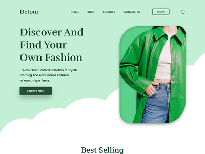 Detour - A female clothing brand Landing Page clothing design landing page ui ux