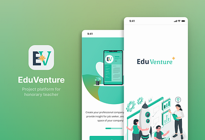 🎓 EduVenture Mobile App UI Design 📚 education grid minimalist mobile mockup ui