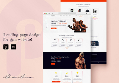 Lending page design for the gym website branding design figma lendingpage ui ui design uiux web design xd