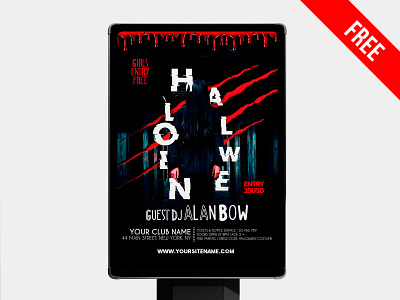 Free Halloween Poster PSD Template club poster free halloween poster free poster free psd freebie halloween halloween party halloween poster party poster poster poster design poster template psd