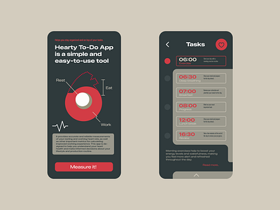 Hearty Concept App analyse app chart concept graphic design health heart organize pie plan ui