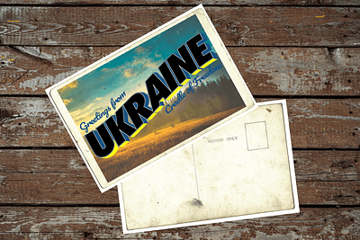 Postcard Design collage design graphic design illustration poster design ukraine visual graphic