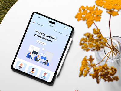 Tablet UI for Mentor Matching app Insightify app for students design home ipad ui mentor matching app responsive design responsive web student app tablet tablet design tablet ui ui ux uxui watch demo website home