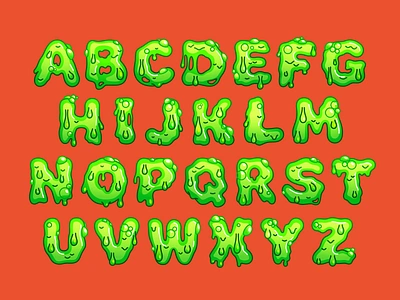 Slime font aftereffects animation emoji font halloween mishax motion graphics slime type typography ui