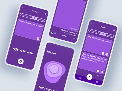 Lingua : AI Realtime Language Translation App ai ar audio international lingua read simple sound speech translating translator ui ux voice