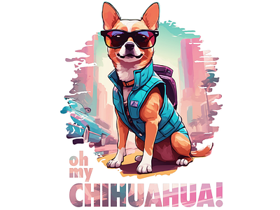 Oh my chihuahua! 005 animal chihuahua colorful design funny glam illustration oh my chihuahua!