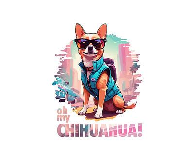 Oh my chihuahua! 005 animal chihuahua colorful design funny glam illustration oh my chihuahua!