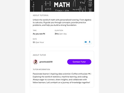 Studsync - Tutorial offer detail side modal design product design ui uiux web design