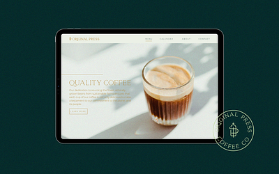 Original Press Coffee Website brand identity branding coffee brand coffee company food and beverage graphic design web design website
