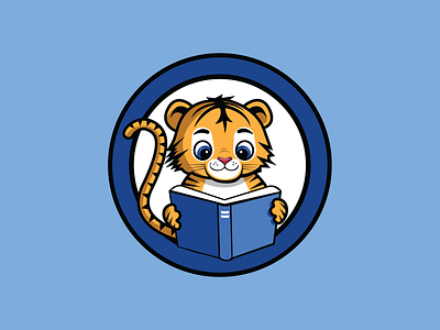 Reading Tiger book books cute elementary library mascot mascot design read reader reading school tiger tigers