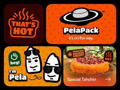 Pelapack™ – Tahchin Delivery Service alien branding food iran logo mark pack persian stickers ufo