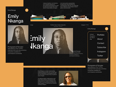 Conceptual website design for Emily Nkanga 📸 ui webdesign