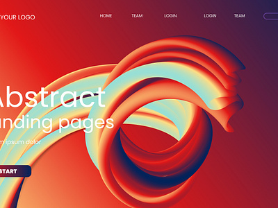 A red and blue web page that abstracting landing page 3d landing page graphic design ui
