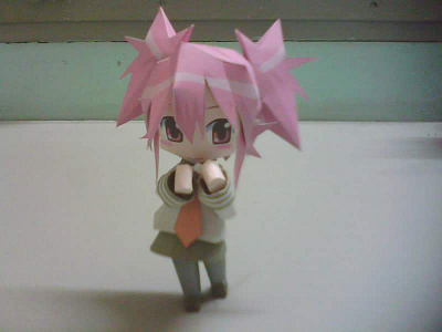 A kute anime girl! Design by others, made by me (2014) 3d model anime girl assemble cute cutting handmade papercraft