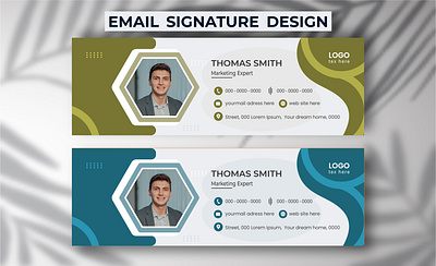 modern minimal business email signature template profile cover