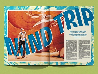 Mind Trip (UC San Diego Magazine Feature) branding college design editorial education graphic design halftone illustration ink magazine photography print research retro risograph school science typography ucsd university