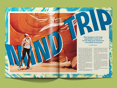 Mind Trip (UC San Diego Magazine Feature) branding college design editorial education graphic design halftone illustration ink magazine photography print research retro risograph school science typography ucsd university