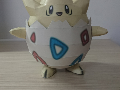 Kute Togepi pokemon! Design by PaperPokes team, made by me. 3d model assemble built cutting handmade papercraft pokemon togepi