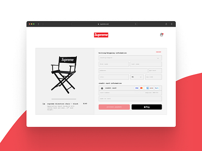 Supreme product page by Kyrie Ma on Dribbble