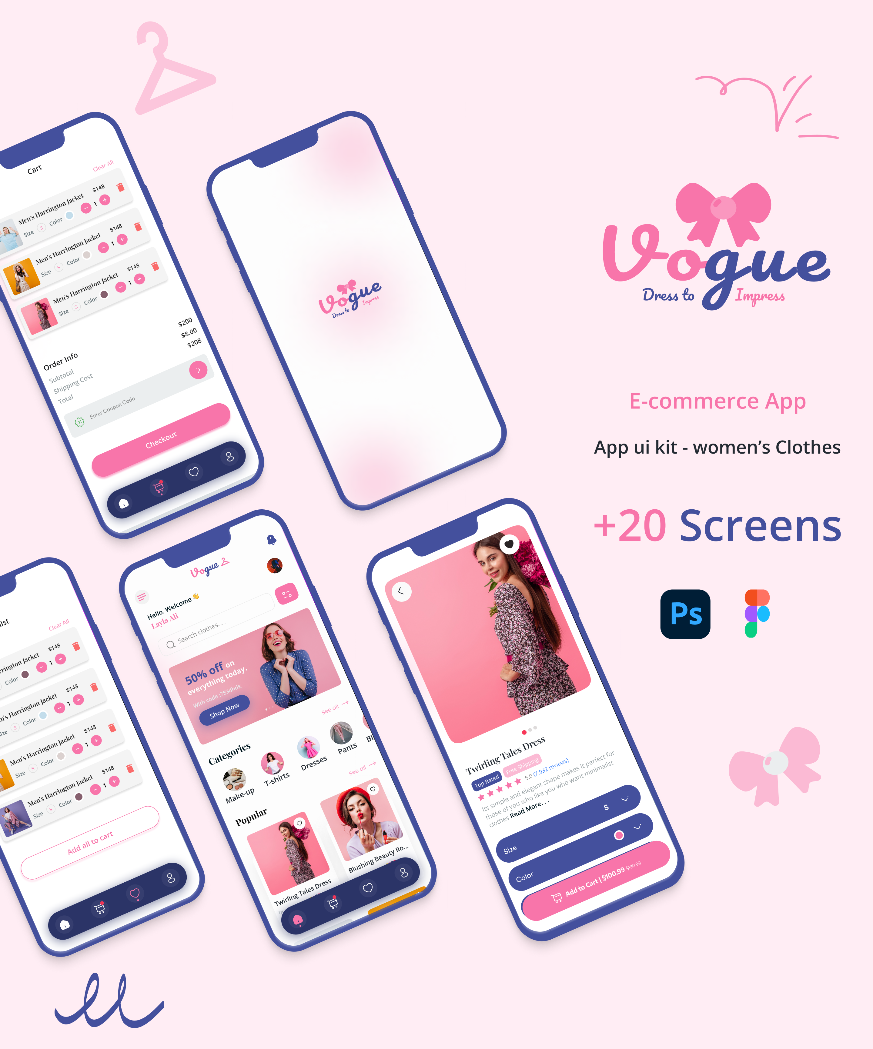 Women's Clothing Ecommerce App app app design beauty branding clothing e commerce fashion figma order ps ui ux dseign womens clothing ecommerce app