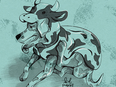 Day 22 - Scratchy | Inktober 2023 autumn book challenge child costume cow dalmatian dog drawing fall halloween illustration ink inktober kid lit october scratchy spots texture